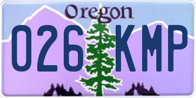 OR license plate 026KMP