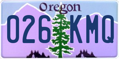 OR license plate 026KMQ