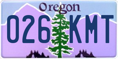 OR license plate 026KMT