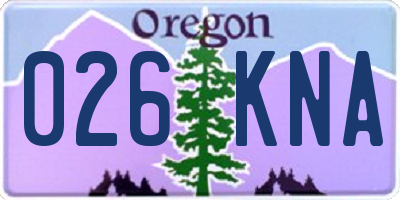OR license plate 026KNA
