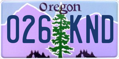 OR license plate 026KND