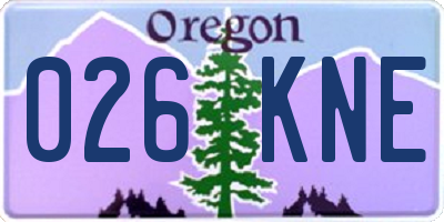 OR license plate 026KNE
