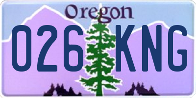 OR license plate 026KNG