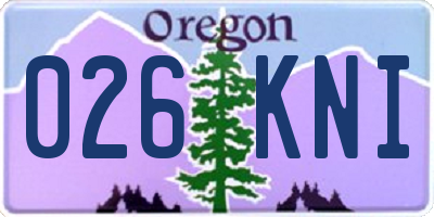 OR license plate 026KNI