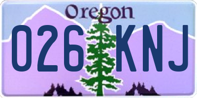 OR license plate 026KNJ