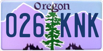 OR license plate 026KNK