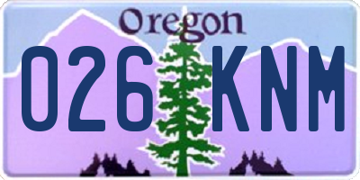 OR license plate 026KNM