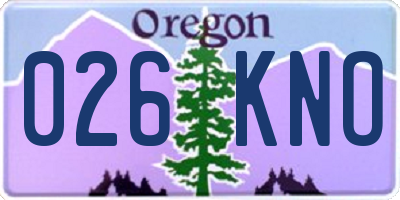 OR license plate 026KNO