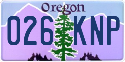 OR license plate 026KNP