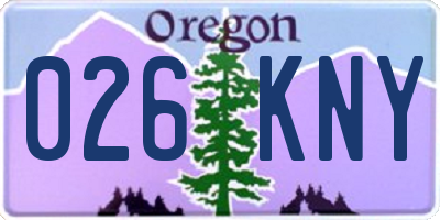 OR license plate 026KNY