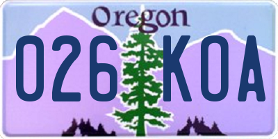 OR license plate 026KOA