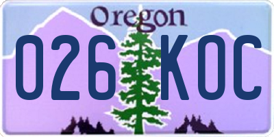 OR license plate 026KOC