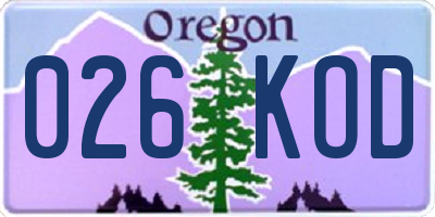 OR license plate 026KOD