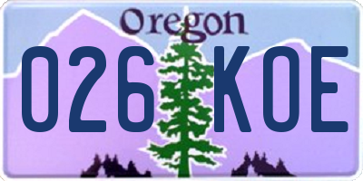 OR license plate 026KOE