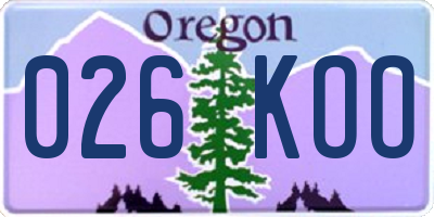 OR license plate 026KOO