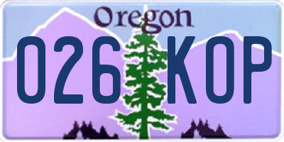OR license plate 026KOP