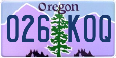 OR license plate 026KOQ