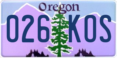 OR license plate 026KOS
