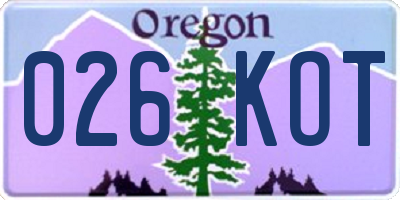 OR license plate 026KOT