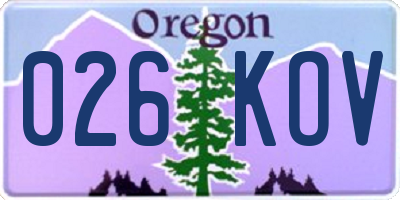 OR license plate 026KOV