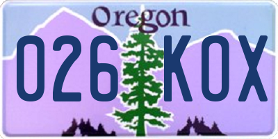 OR license plate 026KOX