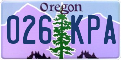 OR license plate 026KPA