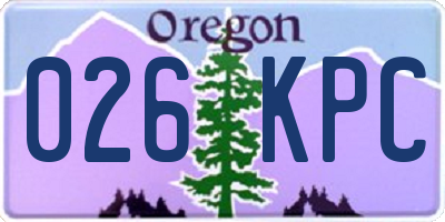 OR license plate 026KPC