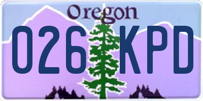 OR license plate 026KPD