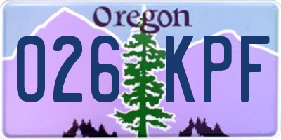OR license plate 026KPF