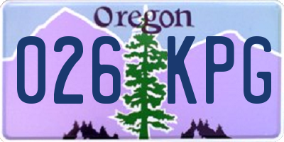 OR license plate 026KPG