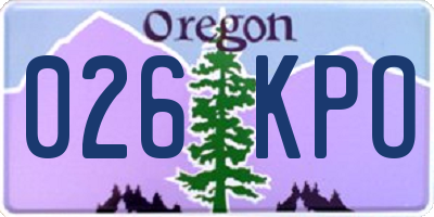 OR license plate 026KPO