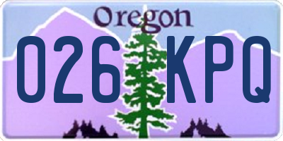 OR license plate 026KPQ