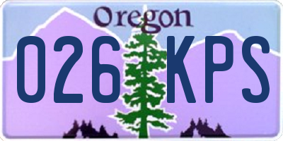 OR license plate 026KPS