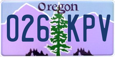 OR license plate 026KPV
