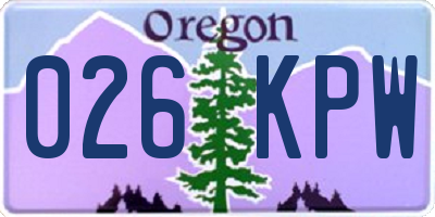 OR license plate 026KPW