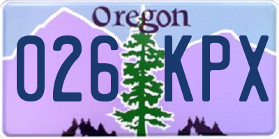 OR license plate 026KPX