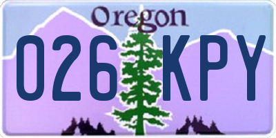 OR license plate 026KPY
