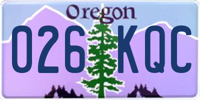OR license plate 026KQC