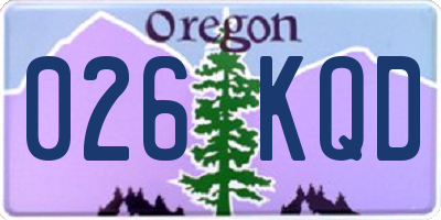 OR license plate 026KQD