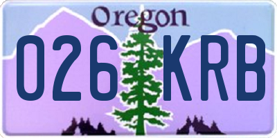 OR license plate 026KRB