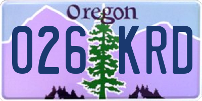 OR license plate 026KRD