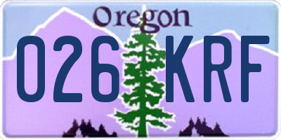 OR license plate 026KRF