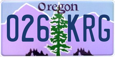 OR license plate 026KRG