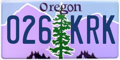 OR license plate 026KRK