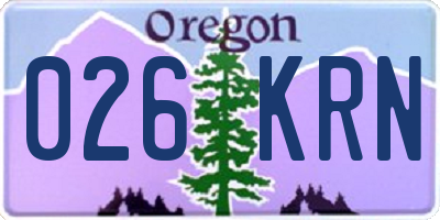 OR license plate 026KRN