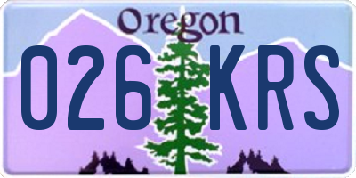 OR license plate 026KRS