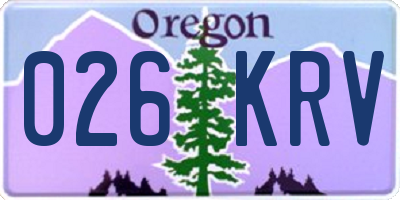 OR license plate 026KRV