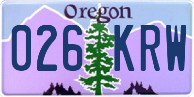 OR license plate 026KRW