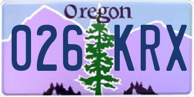 OR license plate 026KRX