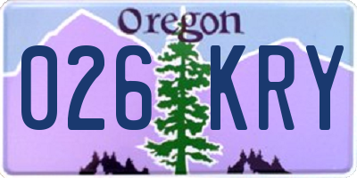 OR license plate 026KRY
